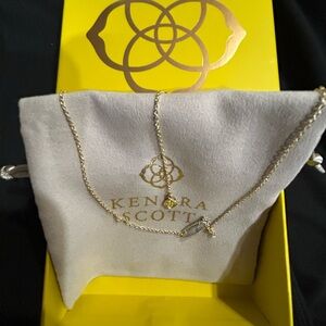 NEW-Kendra Scott Gold Necklace with Opal like Crystal Accent